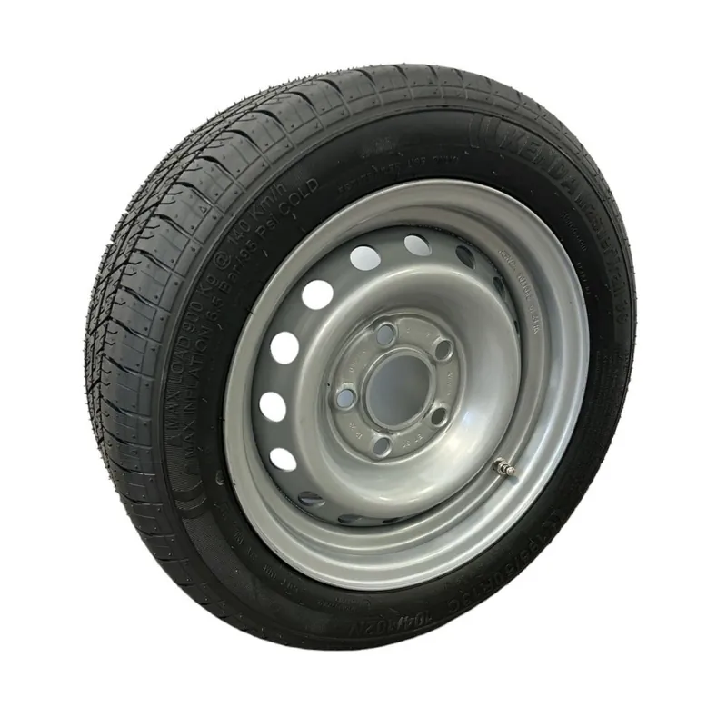 Disponibil imediat ROATĂ REMORCA COMPLETĂ “KENDA” 195/50 R13C 5×112 104/102N ET30 900kg