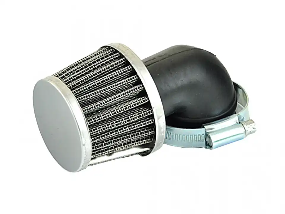Reducere Filtru aer sport -Ø28/35mm/cot 90 grade, crom