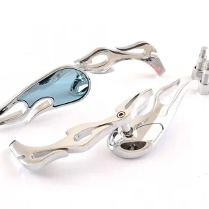 Livrare rapidă Set oglinzi chopper flacara-crom