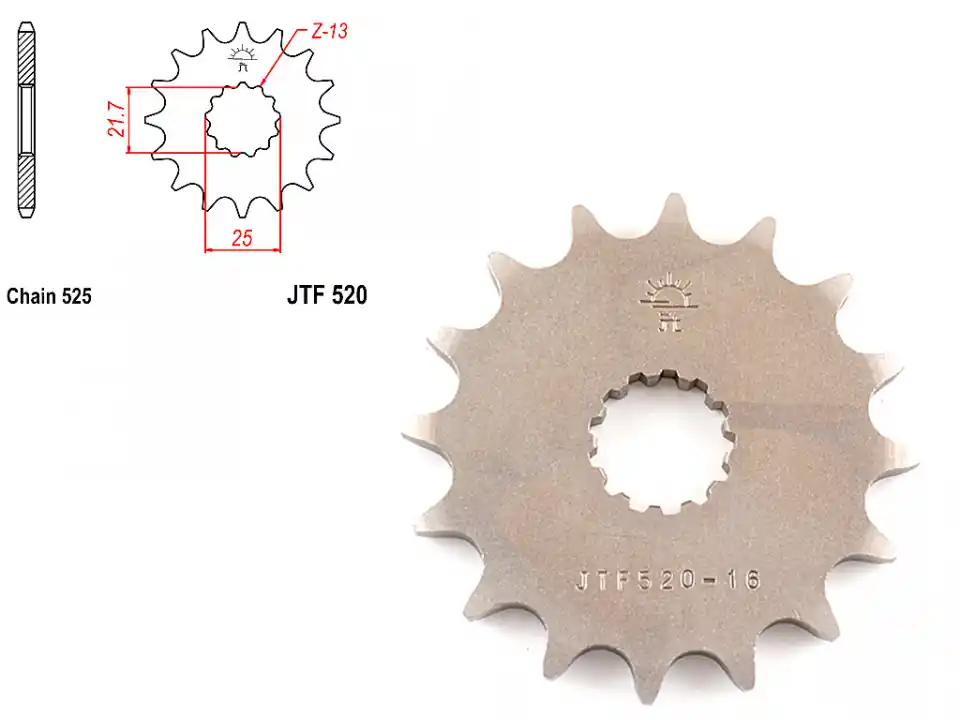 Reducere extra Pinion transmisie fata 525/16T, JTF520