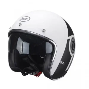 Preț mic Casca scuter TRENDYalb-negru 20 T-104, marimea L