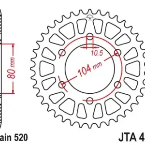 Bestseller Pinion transmisie spate JT Sprockets Aluminiu JTA478, 41 dinti
