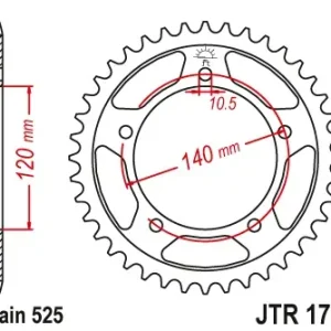 Ofertă Pinion transmisie spate JT Sprockets JTR1792, 45 dinti