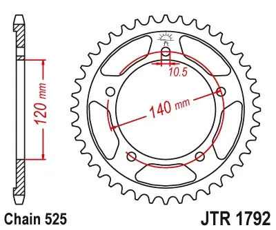 Ofertă Pinion transmisie spate JT Sprockets JTR1792, 45 dinti