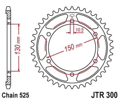 Ofertă exclusivă Pinion transmisie spate JT Sprockets JTR300, 46 dinti