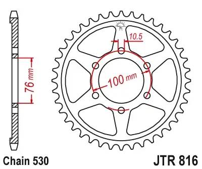 Reducere specială Pinion transmisie spate JT Sprockets JTR816, 47 dinti