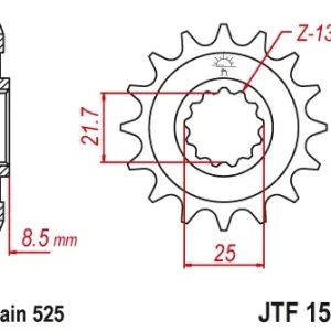 Super ofertă Pinion transmisie fata JT Sprockets JTF1537, 16 dinti