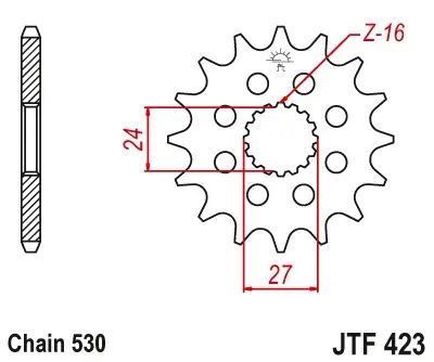 Reducere extra Pinion transmisie fata JT Sprockets JTF423, 18 dinti