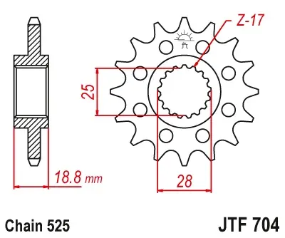 Pinion transmisie fata JT Sprockets JTF704, 16 dinti Discount